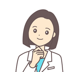 Obraz premium 納得する白衣の女性