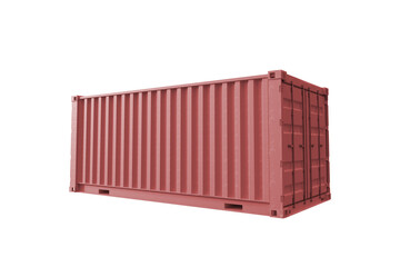 Isolated cargo container on the white background. 3D render