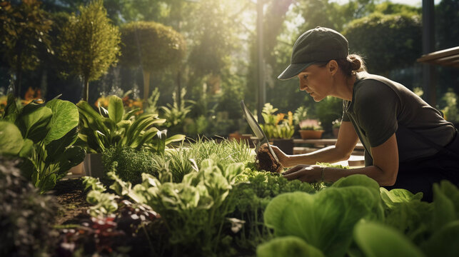 Gardening for Fitness. A person engaging in gardening activities as a fun and active workout.