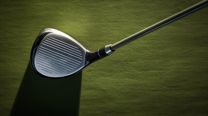 Golfing Challenge Accepted. Challenge accepted on the golf course rough with a golf club.