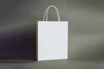 Classic paper white shopping bag. 3d render