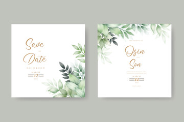 Fototapeta na wymiar beautiful watercolor floral wedding card template
