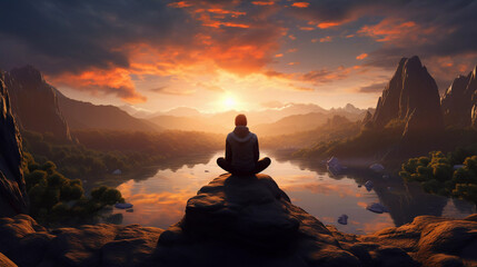 Reflective Evening Pause. Lost in introspection