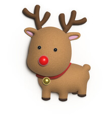 christmas reindeer with ribbon