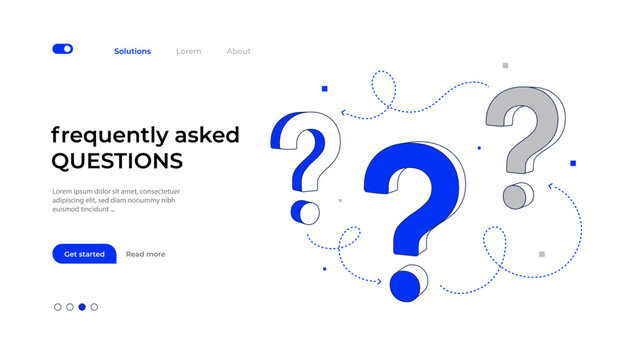Frequently Asked Questions Concept. Flat Vector Illustration Exclamation and Question Marks. Online Support web page.