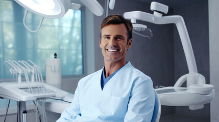 Male dentist, cosmetic dentistry - Generative AI