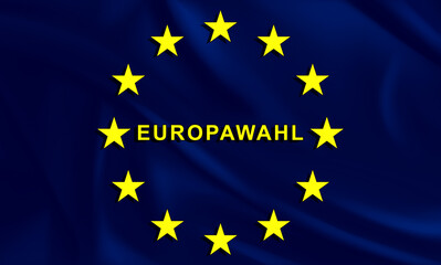European elections, logo with the German flag and logo of Europe and states of Europe. euro zone, political elections.
