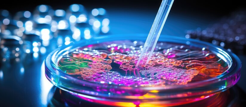 Sample is placed in Petri dish for genetic analysis With copyspace for text