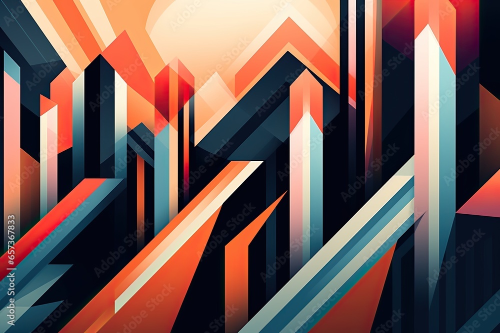 Poster abstract design background: embodying modern architecture's bold lines, generative ai