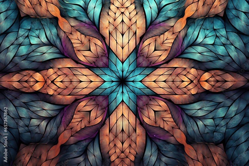 Poster abstract geometric background: captivating fractal pattern depicting ordered complexity, generative 