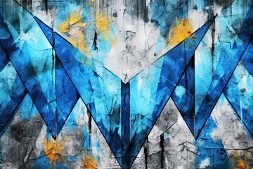 Abstract Grunge Background Blue - Urban Grit and Vibrancy of Street Graffiti Captured, generative AI
