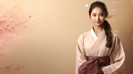 Fototapeta premium Oriental traditional clothing - Generative AI