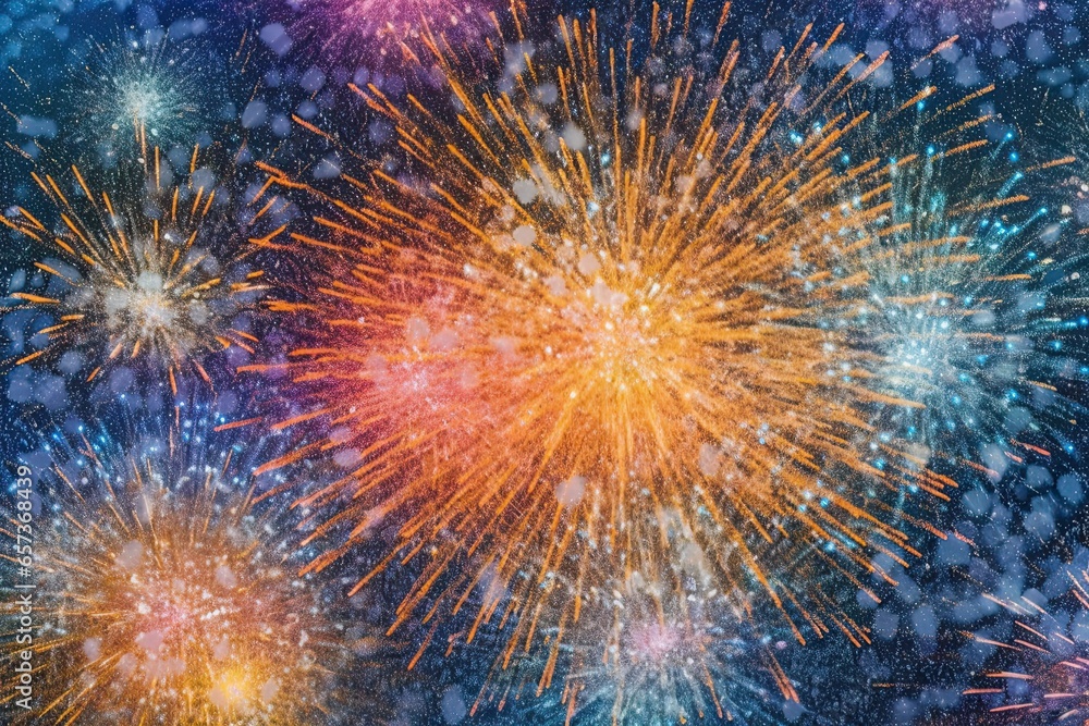 Poster abstract multicolor background: capturing the brilliant display of a fireworks spectacle, generative