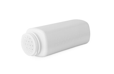 Blank bottle of baby powder isolated on white