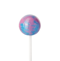 Tasty colorful lollipop isolated on white. Confectionery product