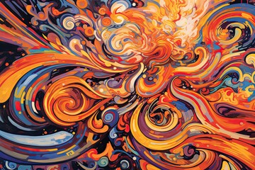 Dynamic Lines and Vivid Colors: Abstract Representation of an Exciting Skateboard Competition, generative AI