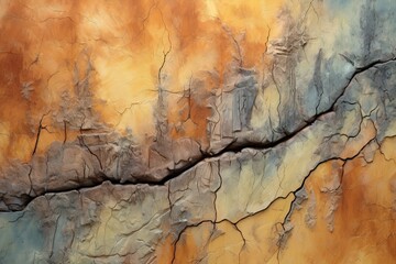 Abstract Tectonic Shift: Earth's Crust in Movement | Earthy Tones | Deep Cracks, generative AI