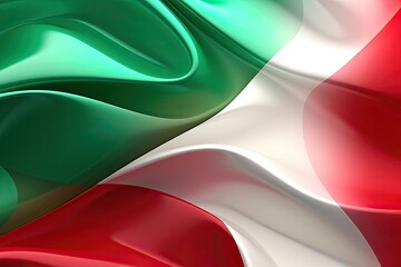 Abstract Tricolor Background: Vibrant Hues of Italian Flag - Green, White, and Red Mirrored, generative AI