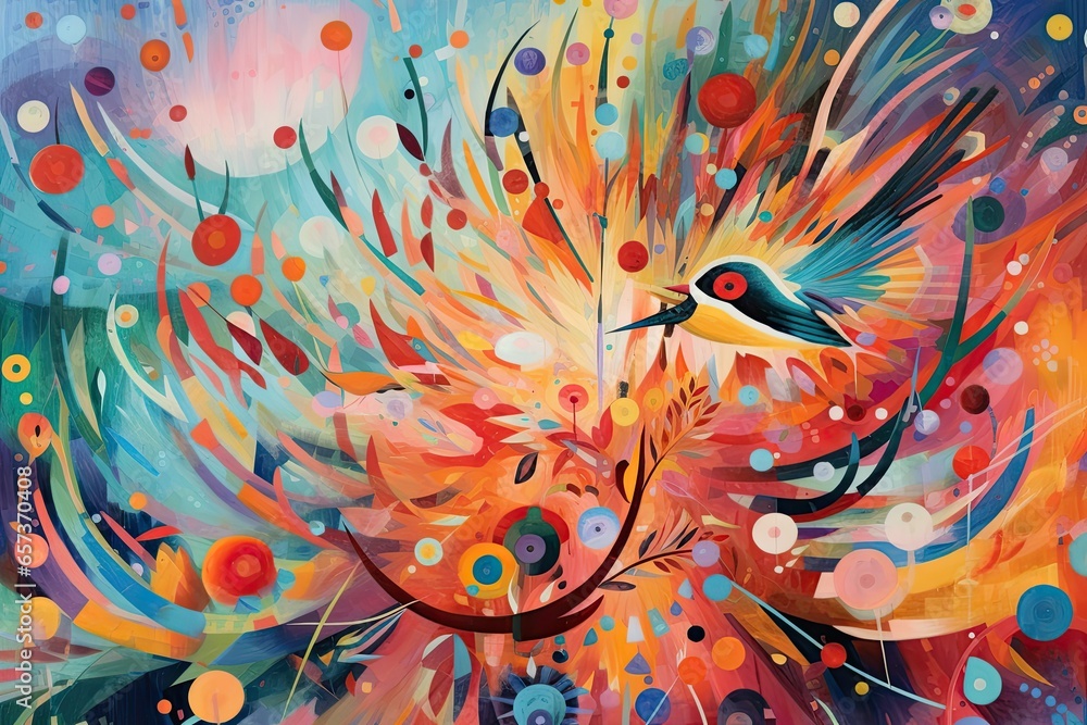 Poster abstract background: embodying the randomness of life with a burst of assorted colors and whimsical 