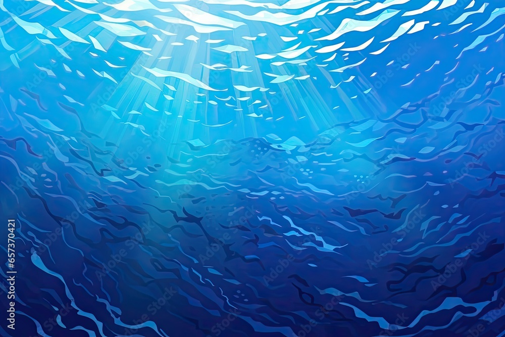 Poster blue abstract background: capturing the endless depth of a serene ocean under a clear sky, generativ