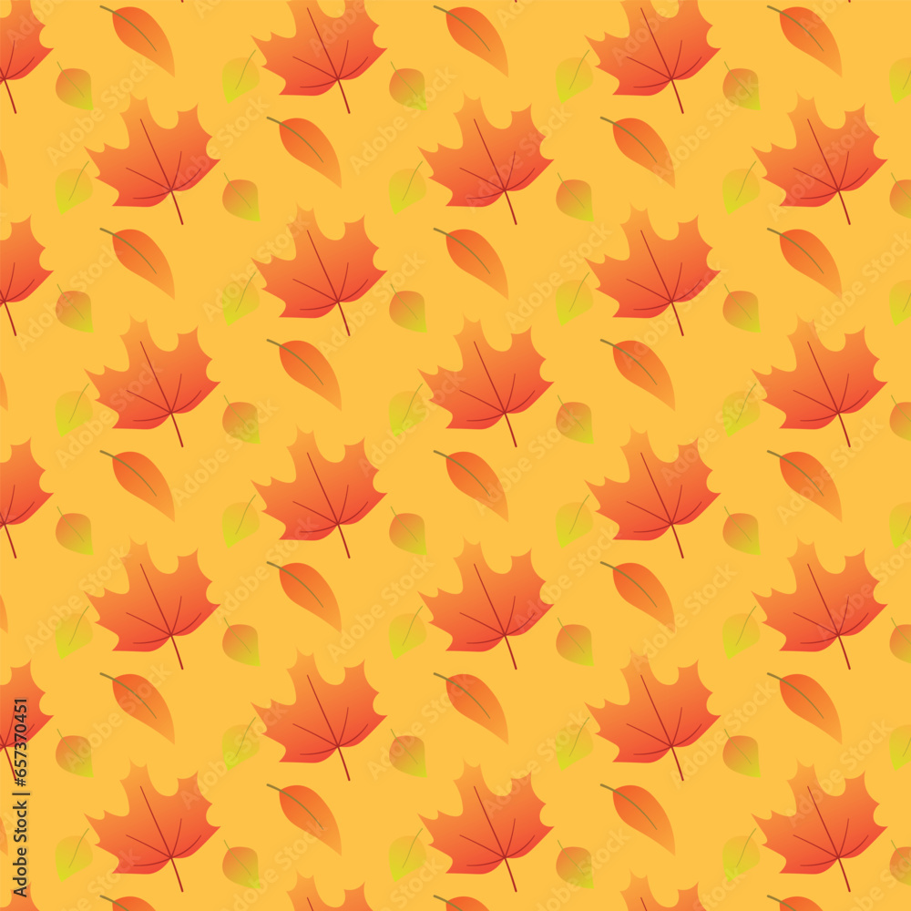 Poster the background design with leaf patterns is suitable for the autumn theme.