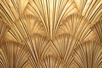 Timeless Elegance: Gold Abstract Background Inspired by Art Deco Interior, generative AI