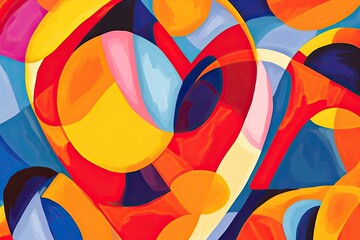 Pop Art Modern Abstract Background: Vibrant Colors and Bold Shapes, generative AI