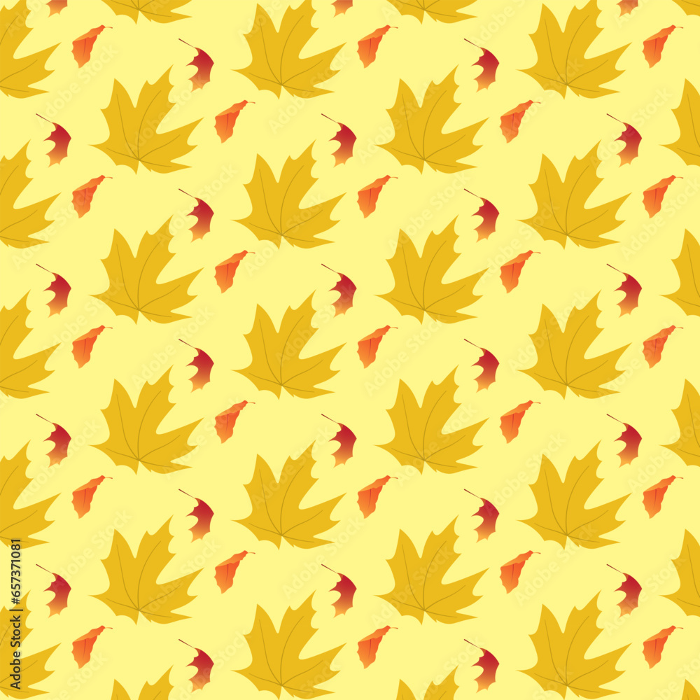 Poster the background design with leaf patterns is suitable for the autumn theme.