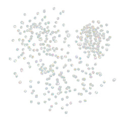 Flying diamond crystal bead sparkle. Precious gems stone diamond spark blink celebrate, explode in air, diamond crystal bead fly throw particle. Black background isolated, selective focus