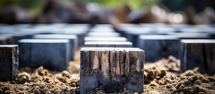 Concrete pile foundation focuses on selective piling of reinforced square piles Cutting the piles to the proposed level follows after driven pile completion Piling works With copyspace for t