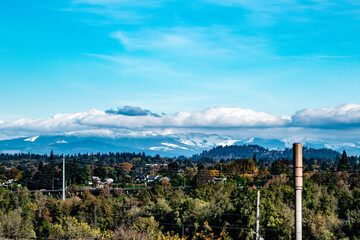 Portland, OR Hills and suburb Panorama Landscape