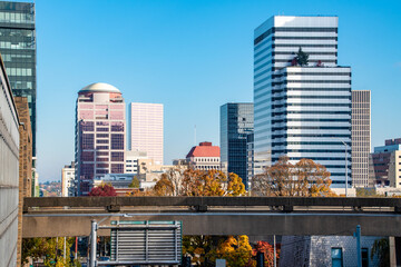 Downtown Portland, OR Skyline During Fall