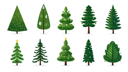 Fototapeta premium set of christmas trees