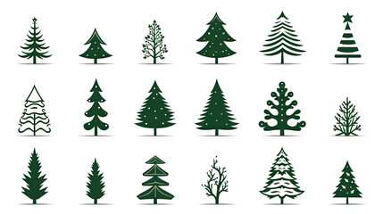 Obraz premium set of christmas trees