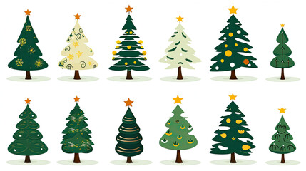 Obraz premium set of christmas trees