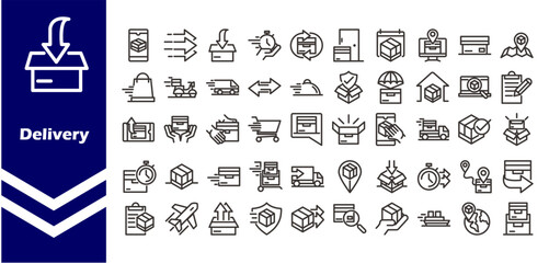 Delivery and logistics icon set