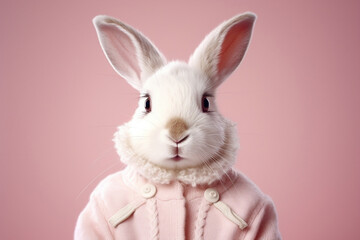 Obraz premium Cute fluffy pet easter white mammal rabbit bunny adorable animal