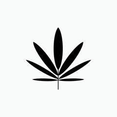 Leaf Ganja Icon. Cannabis, Hemp. Marijuana Symbol - Vector.