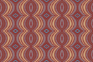 Ikat Damask Paisley Embroidery Background. Ikat Chevron Geometric Ethnic Oriental Pattern traditional.aztec Style Abstract Vector illustration.design for Texture,fabric,clothing,wrapping,sarong.
