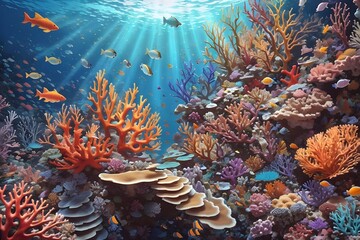 Fototapeta na wymiar Underwater Coral Garden Wonderland - Generative AI