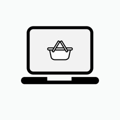 Online Shop Icon. E Commerce Symbol - Vector Logo Template.