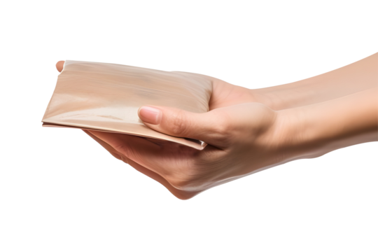 Rich's Hands Giving Charity or Donations Isolated on transparent background, AI