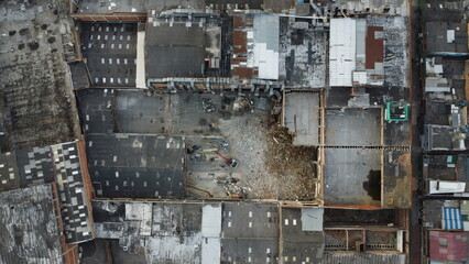 Demolition or dismantling of industry in the city of Bogota - obrazy, fototapety, plakaty