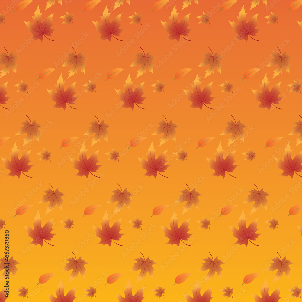 Poster the background design with leaf patterns is suitable for the autumn theme.