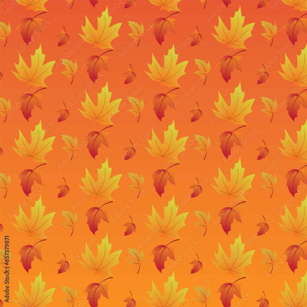 Poster the background design with leaf patterns is suitable for the autumn theme.