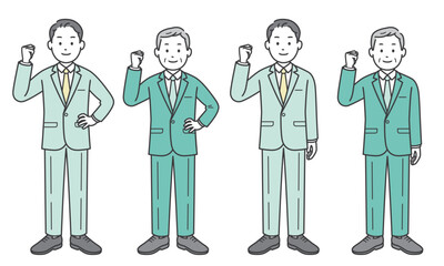 ガッツポーズをするビジネスマン