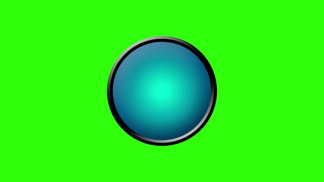 Basic circle background poop up channel logo animation greenscreen 4k red green blue black 3d