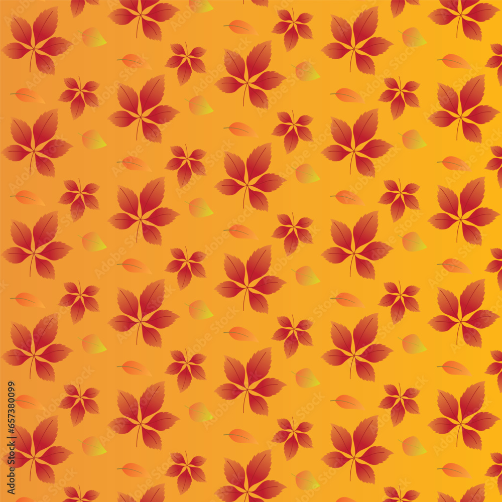 Poster the background design with leaf patterns is suitable for the autumn theme.
