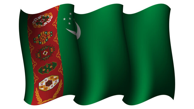 turkmenistan waving flag design vector illustration