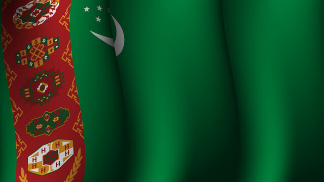 turkmenistan waving flag background design concept vector illustration
